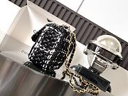 Chanel Mini Flap Bag Raffia Effect Tweed Gold Black 17x13x6cm - 5