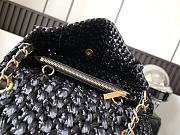 Chanel Mini Flap Bag Raffia Effect Tweed Gold Black 17x13x6cm - 3