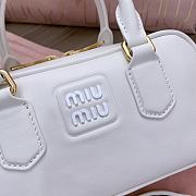 Miu Miu Arcadie Leather Bag White 23x10x8cm - 2