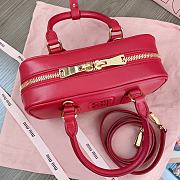 Miu Miu Arcadie Leather Bag Red 23x10x8cm - 4