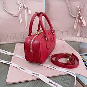 Miu Miu Arcadie Leather Bag Red 23x10x8cm - 3