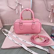 Miu Miu Arcadie Leather Bag Pink 23x10x8cm - 5