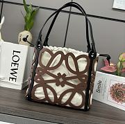 Loewe Anagram Cut-out Calfskin Small Tote Brown 32x12x25.5cm - 1