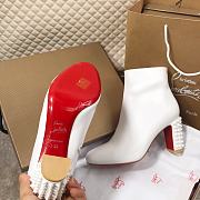 Christian Louboutin Suzi Folk 85 White Studded Boot - 3