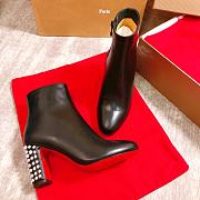 Christian Louboutin Suzi Folk 85 Black Studded Boot - 4