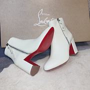 Christian Louboutin Ziptotal 85 Leather White Boot - 3