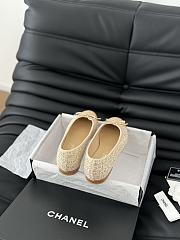 Chanel Ballerina Tweed Flat Beige - 4