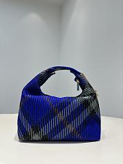 Burberry Check Duffle Top Handle Bag Blue 23x21.5x10.5cm - 6