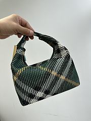 Burberry Check Duffle Top Handle Bag Green 23x21.5x10.5cm - 5