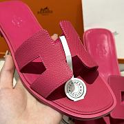 Hermes Oran Dark Pink Slides - 5