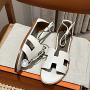 Hermes Santorini White Beige Sandal - 3