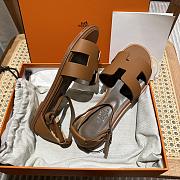 Hermes Santorini Brown Beige Sandal - 4