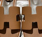 Hermes Santorini Brown Beige Sandal - 3