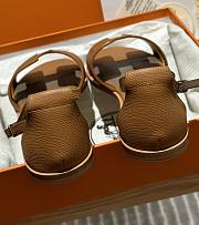 Hermes Santorini Brown Beige Sandal - 2