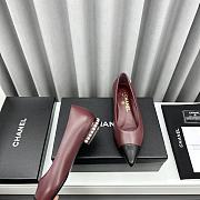Chanel Ballerina Wine Black Flat - 5
