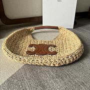 Celine Classic Teen Triomphe Basket Hobo Bag Raffia Tan 33x16x4cm - 6