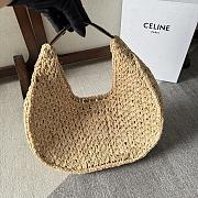 Celine Classic Teen Triomphe Basket Hobo Bag Raffia Tan 33x16x4cm - 2