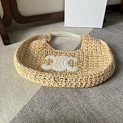 Celine Classic Teen Triomphe Basket Hobo Bag Raffia White 33x16x4cm - 5