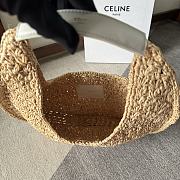 Celine Classic Teen Triomphe Basket Hobo Bag Raffia White 33x16x4cm - 3