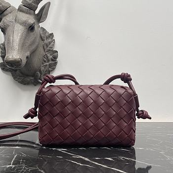 Bottega Veneta Mini Loop Camera Bag Red Wine 17x10x6cm