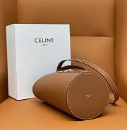 Celine Women Bucket Triomphe Shiny Calfskin Brown 25x22x14cm - 2