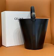 Celine Women Bucket Triomphe Shiny Calfskin Black 25x22x14cm - 5