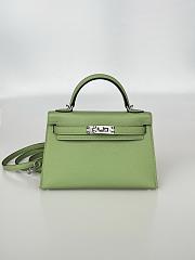 Hermes Mini Kelly Green Epsom Silver 19cm - 1