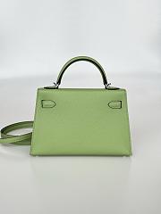 Hermes Mini Kelly Green Epsom Silver 19cm - 4