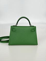 Hermes Mini Kelly Dark Green Epsom Silver 19cm - 5