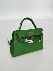 Hermes Mini Kelly Dark Green Epsom Silver 19cm - 3