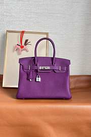  Hermes Original Togo Leather Birkin 30cm Bag In Purple - 1