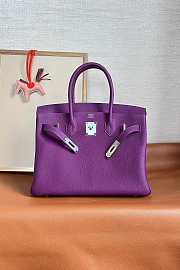  Hermes Original Togo Leather Birkin 30cm Bag In Purple - 2