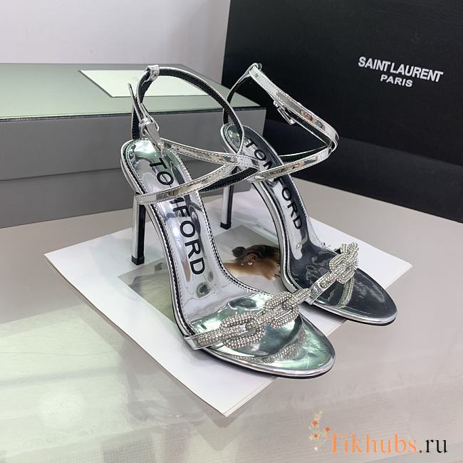 Tom Ford Sandals Silver Heel 10.5cm - 1