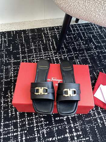 Ferragamo Slide Sandal Black