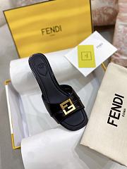 Fendi FFold Black Leather Sandal 5.5cm - 3