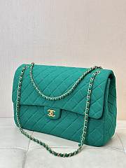 Chanel Large Flap Bag Green Gold 38x27x12cm - 6