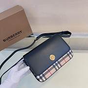 Burberry Hampshire Small Check Black Bag 21x5x13cm - 3