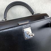 Hermes Kelly 19 Black Box Leather Silver Bag 19cm - 3