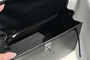 Hermes Kelly 25 Black Box Leather Silver 25cm - 5