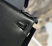 Hermes Kelly 25 Black Box Leather Silver 25cm - 2