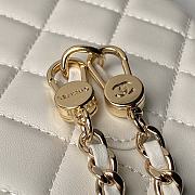 Chanel Backpack Mini White Lambskin Gold 18x13x9cm - 5