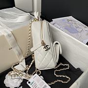 Chanel Backpack Mini White Lambskin Gold 18x13x9cm - 3