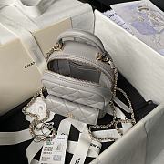 Chanel Backpack Mini Grey Lambskin Gold 18x13x9cm - 6