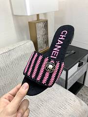 Chanel Black Pink Slides - 4