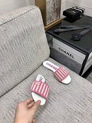 Chanel White Pink Slides - 3