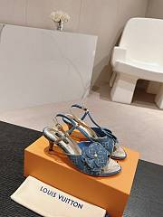 Louis Vuitton LV Blue Monogram Denim Sandals 5.5cm - 1