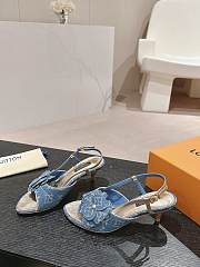 Louis Vuitton LV Blue Monogram Denim Sandals 5.5cm - 4