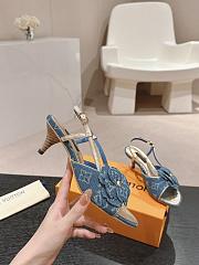 Louis Vuitton LV Blue Monogram Denim Sandals 5.5cm - 3