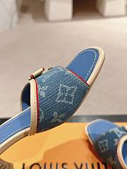 Louis Vuitton LV Monogram Denim Bow Heels Blue 5.5cm - 4