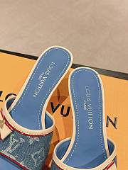 Louis Vuitton LV Monogram Denim Bow Heels Blue 5.5cm - 2